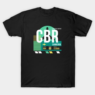 Canberra (CBR) Airport // Retro Sunset Baggage Tag T-Shirt